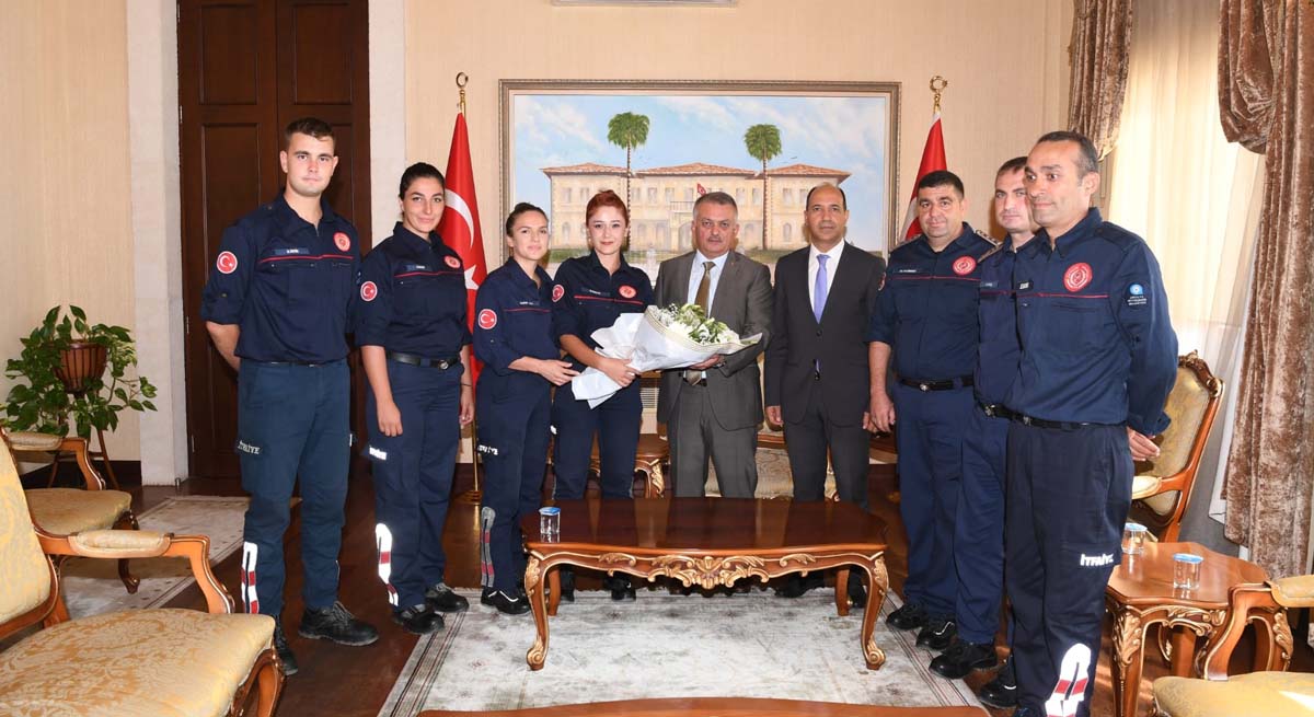 Antalya’da İtfaiye Çalışanlarından Vali Yazıcı’ya Ziyaret