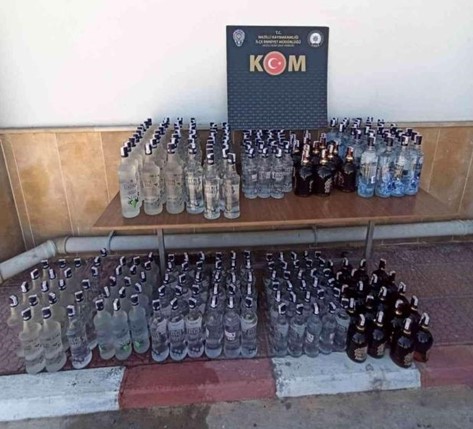 Aydın'da 248 şişe sahte alkol ele geçirildi