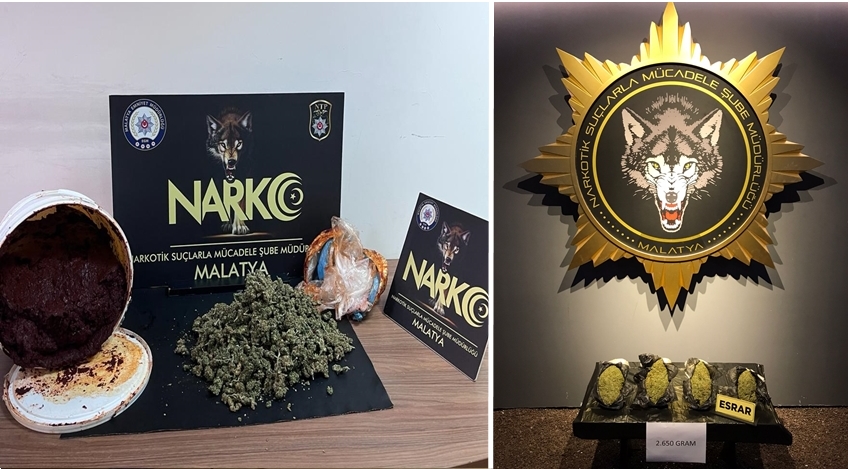 Malatya'da 3 kilo 162 gram esrar ele geçirildi