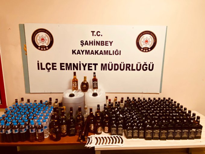 Gaziantep'te 261 litre kaçak alkol ele geçirildi 