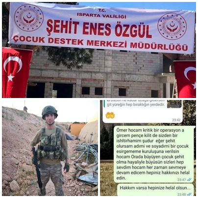 Pençe Kilit şehidi Enes Özgül'ün adı, yetiştiği çocuk destek merkezine verildi